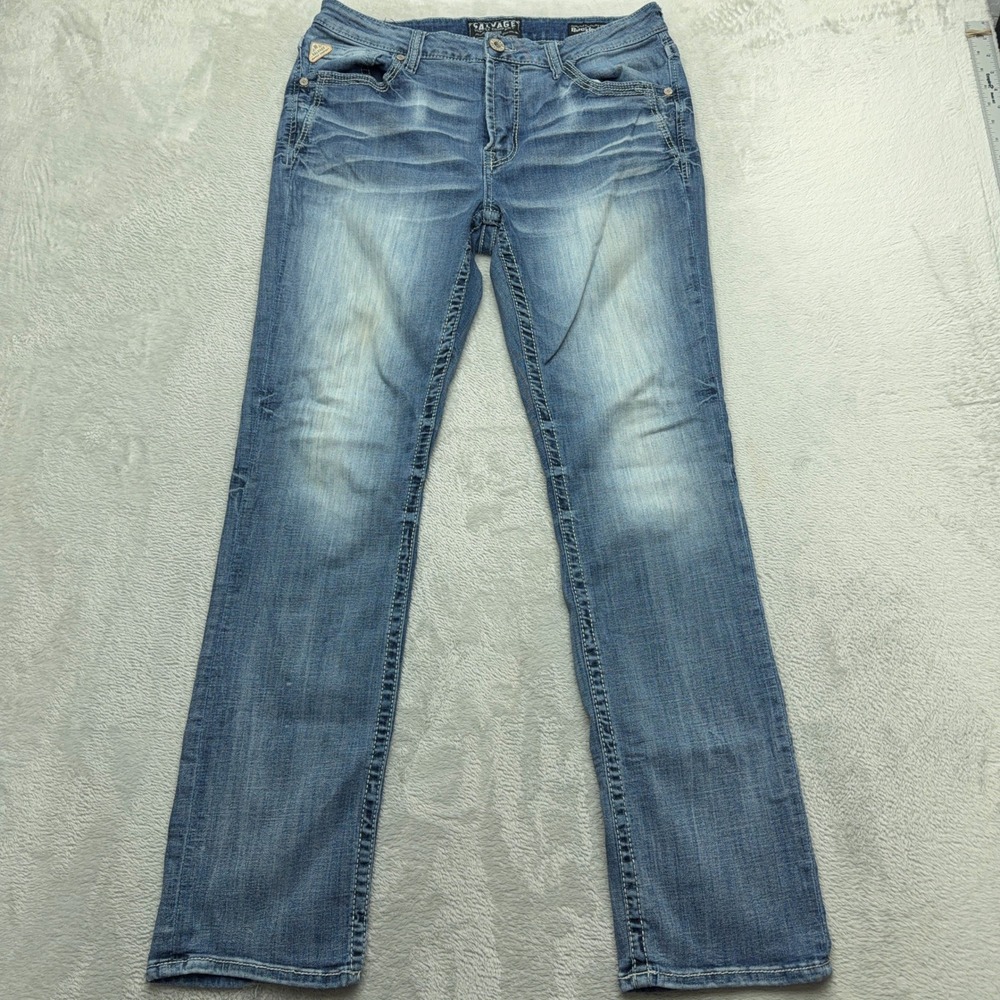 Salvage Straight Leg Jeans Mens 36x34 Blue Mayhem Regular Fit Buckle Exclusive